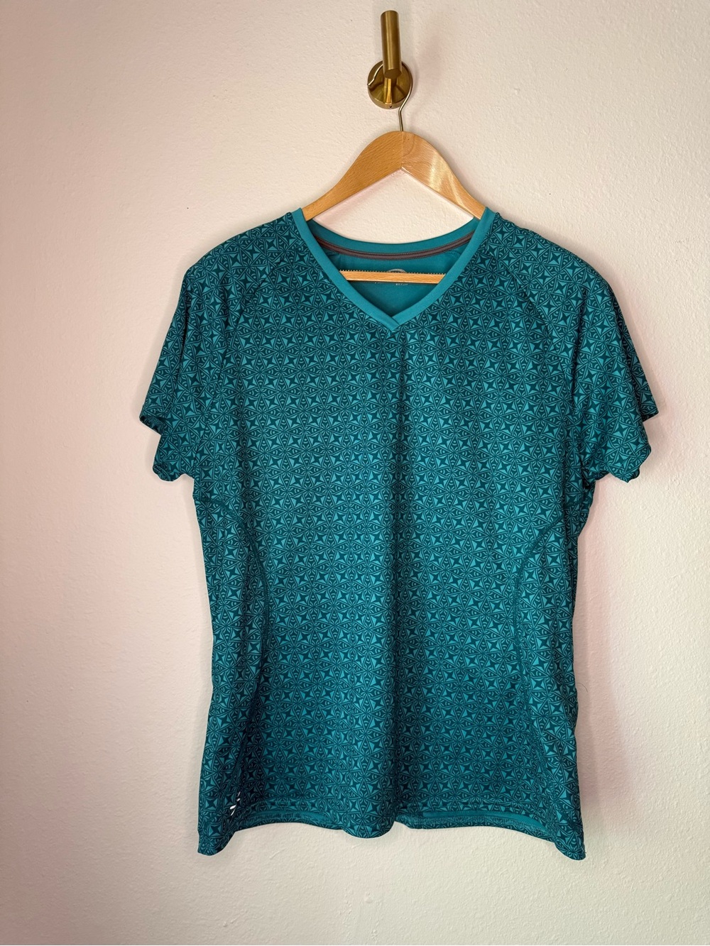 Performance Bicycle Teal Short Sleeve Cycling Jersey Geometric Print size XL